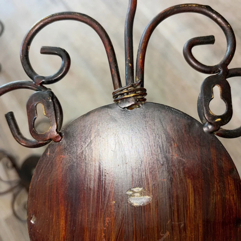 3pc Bronze Ornate Wrought Iron Bath Wall Decor Set Towel Bar Double Hook Shelf